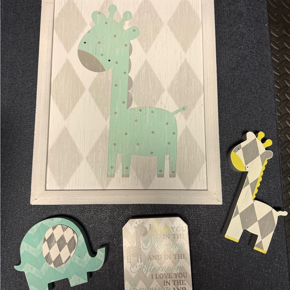 Hobby Lobby Pastel Animal Nursery Decor Set